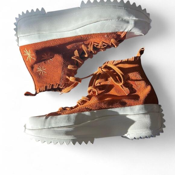 Converse Run Star Hike Orange White Platform Sneakers - Chunky Sole Trainers - Picture 3 of 7
